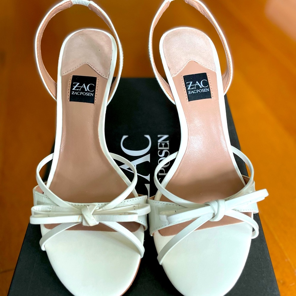Zac Posen Cream Leather Veronia Sandal- Size 7.5M